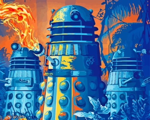 Dalek Robots Invasion Diamond Painting