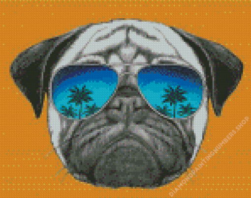 Dog With Glasses Diamond Painting