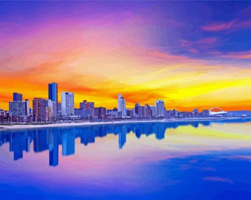 Durban City At Sunset Diamond Painting