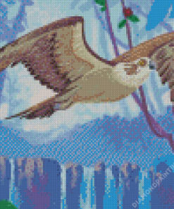 Eagle Over Waterfall Diamond Painting