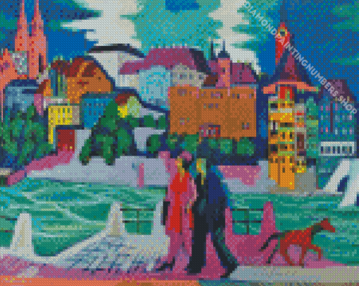 View of Basel and the Rhine Diamond Painting