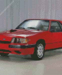 Ford Mustang SVO Red Car Diamond Painting