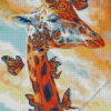 Giraffe And Monarch Diamond Painting