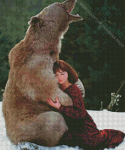 Girl And Bear Diamond Painting