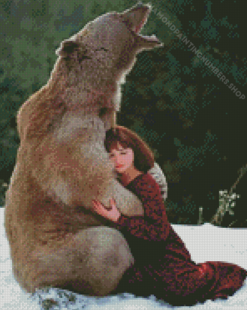 Girl And Bear Diamond Painting