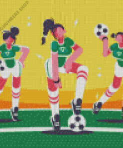 Girls Soccer Art Diamond Painting