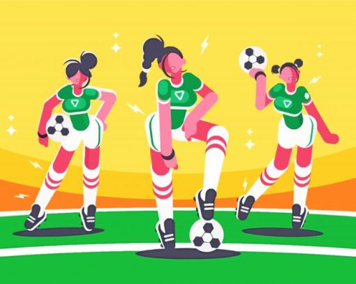 Girls Soccer Art Diamond Painting