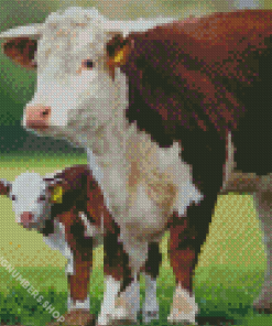 Hereford Cow Diamond Painting