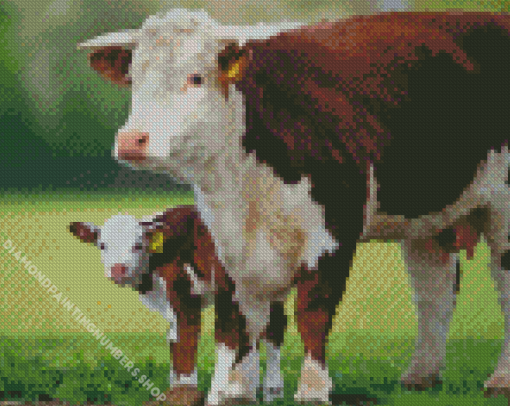 Hereford Cow Diamond Painting