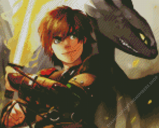 Hiccup and Dragon Animation Diamond Painting