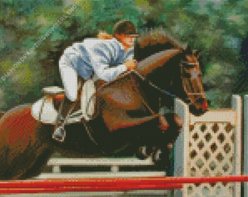 Horse Jumping Diamond Painting