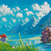 Howls Moving Castle Ghibli Landscape Diamond Painting