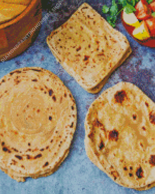 Indian Flatbread Chapati Roti Diamond Painting