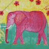 Indian Pink Elephant Art Diamond Painting