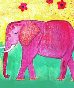 Indian Pink Elephant Art Diamond Painting