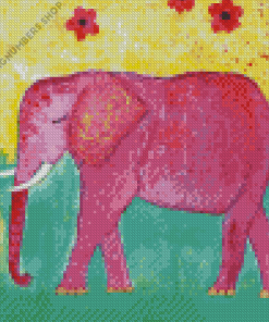 Indian Pink Elephant Art Diamond Painting