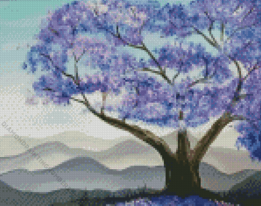 Jacaranda Tree Diamond Painting