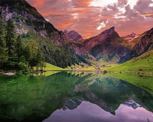 Lake Lucerne Landscape Diamond Painting