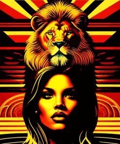 Lion And Lady Diamond Painting