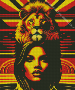 Lion And Lady Diamond Painting