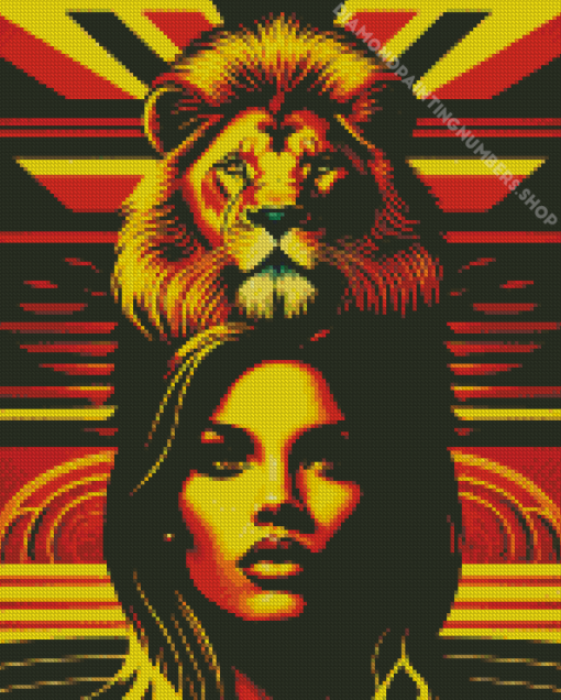 Lion And Lady Diamond Painting