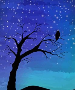 Night Tree Silhouette Diamond Painting