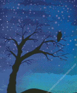 Night Tree Silhouette Diamond Painting