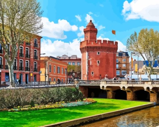 Perpignan Buildings Diamond Painting