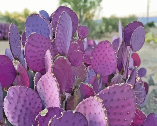 Purple Cactus Plant Diamond Painting