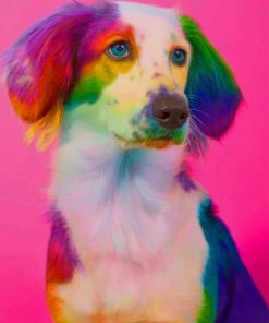 Rainbow Dog Diamond Painting