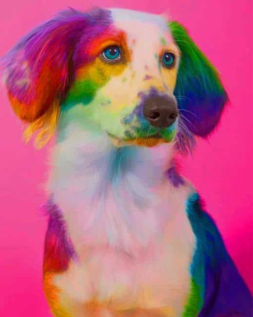 Rainbow Dog Diamond Painting