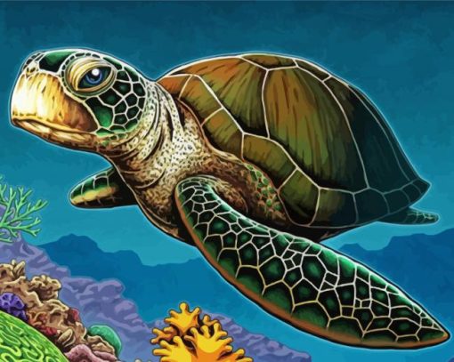 Ridley Sea Turtle Art Diamond Painting