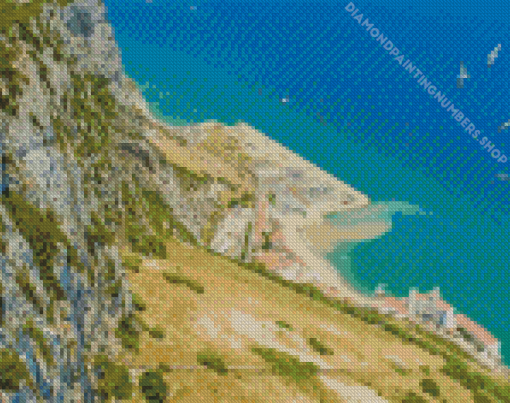 Rock Of Gibraltar Seascape Diamond Painting