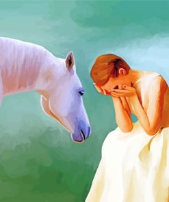 Sad Girl And Horse Diamond Painting