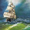 Sailing Ship In Storm Diamond Painting