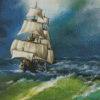 Sailing Ship In Storm Diamond Painting