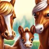 Selfie Horses Family Diamond Painting