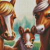 Selfie Horses Family Diamond Painting