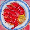 Shrimp In Plate Diamond Painting