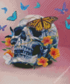 Skulls And Butterflies Diamond Painting