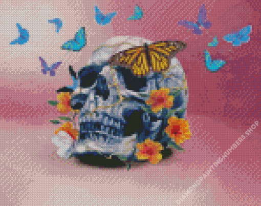 Skulls And Butterflies Diamond Painting