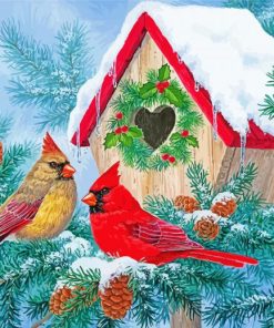 Snow Christmas Birds Diamond Painting