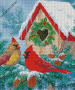 Snow Christmas Birds Diamond Painting