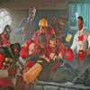 Team Fortress Game Diamond Painting