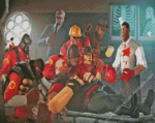 Team Fortress Game Diamond Painting