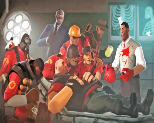 Team Fortress Game Diamond Painting