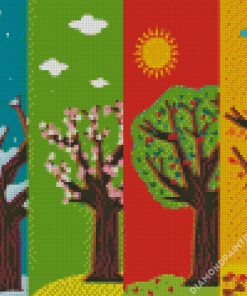 The 4 Trees Diamond Painting