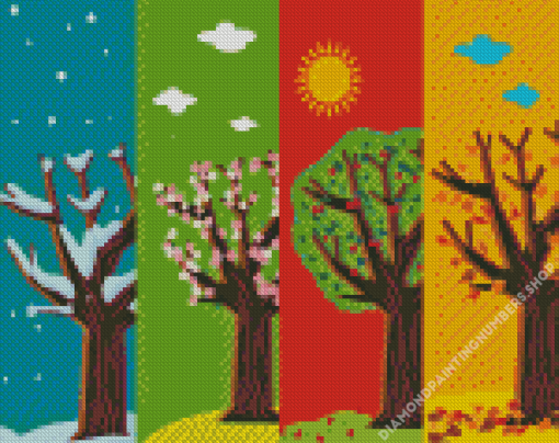 The 4 Trees Diamond Painting