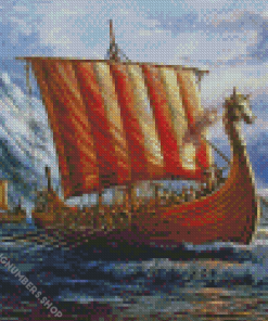 Vikings Longboats Diamond Painting