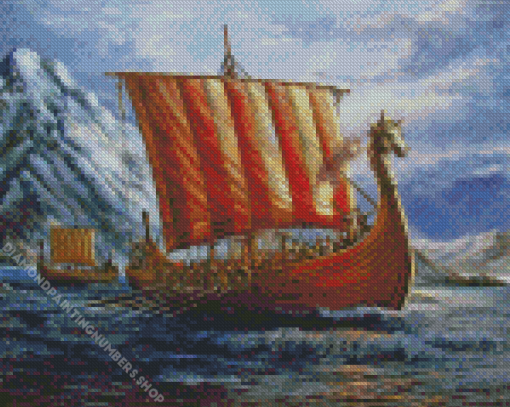 Vikings Longboats Diamond Painting